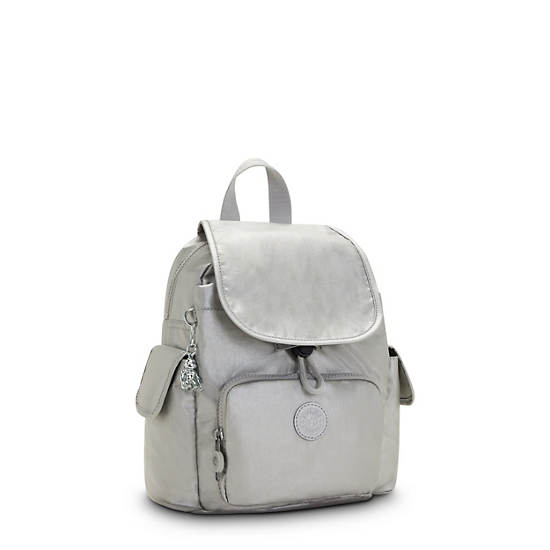 Kipling City Pack Mini Klasik Metallic Sırt Çantaları Gümüş | TR 1734YX